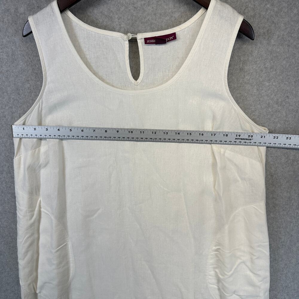 Jessica London Dress Womens Size 18 White Sleeveless Scoop Neck Tank Pullover - Picture 7 of 10